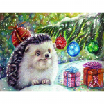 5D DIY Teemantmaaling Hedgehog Animals T&auml;is&uuml;mmargune puur Teemanttikandid Ristpistes K&auml;sitsi valmistatud kingitus Kodukaunistus Full Round 20x30CM