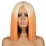WERD l&uuml;hikesed Bobo paruka s&uuml;nteetilised parukad naistele Kuldoranžid sirged Ombre kuumakindlad Lolita Cosplay peojuuksed 35CM