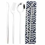 6 tk. Matkas&ouml;&ouml;giriistade komplekt reisimiseks Reisi s&ouml;&ouml;giriistade komplekt Noa Kahvel Lusikas &otilde;led kaasaskantava kotiga Roostevabast terasest lauan&otilde;ude komplekt h&otilde;be