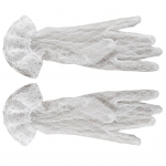 1 paar Vintage Ruffle k&auml;tised &uuml;hev&auml;rvilised t&uuml;ll kindad pits Summer Bride for Club One Size valge