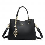 Johnature Elegant Lady K&auml;ekott Moodne naiste nahast kott Suure mahutavusega mitmek&uuml;lgsed &otilde;la- ja p&otilde;ikkotid must