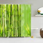 Kaasaegne 3D-printimine metsa du&scaron;ikardin Roheline taimepuu maastikuga vannikardin konksudega vannitoa veekindla maastiku jaoks 180x180cm