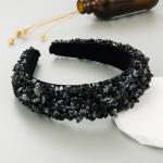 Naiste juukseornament Barokk Pure Color Crystal K&auml;sitsi &otilde;mmeldud juukser&otilde;ngaga peakatted OneSize must