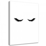 L&otilde;uendiprint Eyelashes Female Black 40x60 must/valge