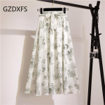 DX - uus Bohemian Chiffon poolpikk kleit kevadeks ja suveks Keskmise pikkusega k&otilde;rge v&ouml;&ouml;kohaga haldjas lilleline suur kiikseelik rannaseelik One size