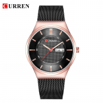 CURREN Uus meeste tippkell &otilde;huke &uuml;mmargune k&auml;ekell Lihtne Milanese v&otilde;rgust rihmaga veekindel k&auml;ekell