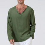 Meeste suvine T-s&auml;rk Solid Tai hipis&auml;rk V-kaelusega Beach Yoga Top pluus 3XL