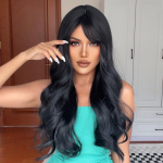 Naiste Simuleeritud Parukas 66 cm Juuksed Must Parukas Pikalaine Parukas T&auml;ielik peakate Roosi Juuksev&otilde;rk Peakatted Ilu kaunistus Parukas 66cm must