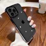 L&auml;bipaistev silikoonist l&ouml;&ouml;gikindel telefoni&uuml;mbris iPhone'i 13 12 11 Pro Max Xr Xs Max X pehme kaitseraua jaoks l&auml;bipaistev metallist nupu kate For iPhone X or XS