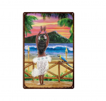 Abstraktne stiil maastik rauast maal San Francisco Eiffeli torni auto vanaaegne pleekimisevastane dekoratiivne tahvel metallist plekkm&auml;rk 20x30cm