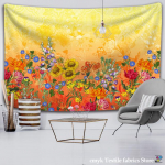 V&auml;rvilised lilletaimed Gobel&auml;&auml;n Vintage maitsetaimed Gobel&auml;&auml;n Metslilled Gobel&auml;&auml;n Seinaripp Looduskaunistused Gobel&auml;&auml;n elamiseks 95x70cm
