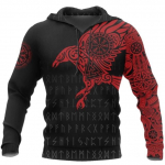 Viking The Raven of Tattoo 3D Prinditud meeste kapuutsid Retro Harajuku moodne kapuutsiga dressipluus S&uuml;giskapuutsiga vabaaja t&auml;navar&otilde;ivaste kapuuts L