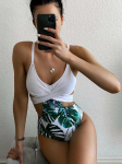 2023. aasta lehtede tr&uuml;kiga ujumisriided naiste kitsad &uuml;hes t&uuml;kis ujumistrikoo Maio Biquini Mujer Trikini Banador Monokini bikiinid Badpak Maillot Femme S punane