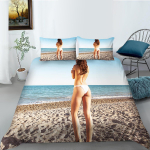 3D Bikini Beauty Beauty Beauty Beach Beauty Muster tekikate Padjap&uuml;&uuml;r 2 v&otilde;i 3 T&auml;issuuruses Twin voodi Mugav pehme kodukaunistus Baby 100x135cm