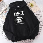 Laisk Panda Ma vihkan Morning Inimesed Pusad Mehed Imeilus Moodne kampsun Vabaaja Vaimne Spordir&otilde;ivad Retro Pehme Hoodie Meeste S