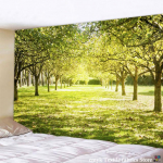 Ilus loodusmetsa tr&uuml;kitud suur seinavaip 200x150cm