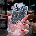 Crystal Glitter Diamond Pattern telefoni&uuml;mbris iPhone 13 12 11 14 Pro Max X XR XS Max Plus Clear p&otilde;rutuskindel pehme TPU tagakaas iPhone 14 Pro Max sinine