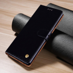 Retro nahast rahakoti klapp&uuml;mbris Samsung Galaxy A54 A14 A04S A53 A52 S21 S22 S23 Ultra Plus Xiaomi Redmi Note 11 A1 iPhone 14 13 12 11 Pro Max kaanele For Xiaomi Poco M3 Pro must