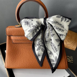 Fashion Print Juuksepael Sall Naiste Kaelus Lipsukott Sallid Satiin Siid K&otilde;hnad Pear&auml;tid Naiste Foulard Lillepaelad Uus XXS beež