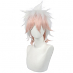 33 cm m&auml;ng Komaeda Nagito Cosplay parukas Danganronpa L&uuml;hike Curl Kuumakindel s&uuml;nteetiline Komaeda Nagito Halloweeni peokost&uuml;&uuml;m Parukad 33cm roosa