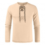 Meeste s&auml;rk R&uuml;&uuml;tli Cosplay Keskaegne Kost&uuml;&uuml;m Tunika Halloweeni Cosplay Kost&uuml;&uuml;mid Meeste T&auml;iskasvanud Viikingi Piraat Varjatud Uhked riided Karnevalis&auml;rk M khaki