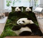 3D Panda seeria voodipesukomplekt loomade teemaseeria tekikattega padjap&uuml;&uuml;r, 2 v&otilde;i 3 mikrokiudkangast AU eriti suur kodukaunistus Baby 100x135cm gray