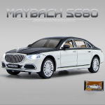 1:24 skaalaga Benz S680 sulamist skaalaga mudel, tagasit&otilde;mmatav m&auml;nguauto heli ja valgusega kingituste kogumisesemed survevaluga automudel 1/24-22.8x7.6x6.3cm
