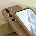 Skin Feel vedel silikoon&uuml;mbris Samsung Galaxy A04S A54 A23 A33 A53 A73 A22 A32 A52 A72 M32 M33 M53 S20 S21 FE S22 S23 Ultra Plus Square pehme kate For Samsung Galaxy A04S pruun
