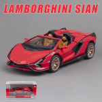 1:32 skaala kabriolett Sian FKP37 Diecast automudeli m&auml;nguasi, heli ja valgusega tagasit&otilde;mmatav m&auml;ngus&otilde;iduk, uks saab avada lastele V&auml;ikelapse poistele T&uuml;drukutele kingitus 1/32-16x7.2x4cm punane