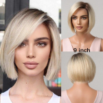 HAIRCUBE Bob Inimjuustest Parukad Ombre Heleblondid Pixie L&otilde;igatud pitsist eesmised parukad naistele K&uuml;lgjaotusega sirge l&auml;bipaistev pitsist parukas