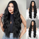 Miss Wig s&uuml;nteetiline naturaalne pikk laineline parukas naistele Pruun parukas Daily Party S&uuml;nteetiline k&otilde;rge temperatuuriga kiust parukas 65cm