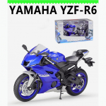 1/12 WELLY Yamaha 2020 YZF-R6 survevalatud mootorratta mudel m&auml;nguasjade s&otilde;idukite kollektsioon Autobike Shork-absorber Maastikuauto mootorratta m&auml;nguasjad auto 1/12-17.7x9.8x6.8cm sinine