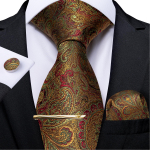 Slik meeste lipsuklambrite komplekt, roheline t&scaron;ekk, kaelaside, tasku, kandiline mansetin&ouml;&ouml;bid, pulm, 4tk N-7115