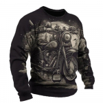 Vintage meeste T-s&auml;rk mootorratta mustriga pikkade varrukatega t-s&auml;rk 3D-prinditud riided Graphic Street Harajuku &uuml;lisuur meeste T-s&auml;rk L