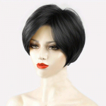 L&uuml;hikesed naiste s&uuml;nteetilised parukad kohevad blondid pruunid mustad parukad kihilised soeng Looduslikud juuksed Cosplay igap&auml;evased parukad kuumakindlad parukad must