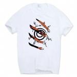 Prinditud meeste Naruto T-s&auml;rk Anime O kaelusega T-s&auml;rk Summer Funny Short Sleeve XS valge