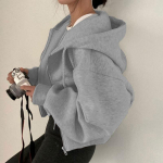 Naiste kapuuts Naiste uus avara pikkade varrukatega t&otilde;mblukuga tasku naiste kampsun, naiste S hall