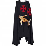 Keskaegne r&uuml;&uuml;tlimantel ja tuunika Templar kapuutsiga m&uuml;ts Crusader mantel/tuunika kost&uuml;&uuml;mid Cosplay SCA Halloween| Taaslavastus S must