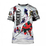 Fierce Hockey Sports 3D Print Suvine Meeste O-kaelusega T-s&auml;rk vabaaja l&uuml;hikeste varrukatega Suurem&otilde;&otilde;tmelised T-s&auml;rgid Moetopsid Trend Meeste R&otilde;ivad 6XL