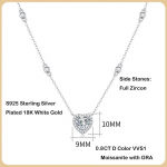 Uus 100% p&auml;ris 1CT moissanite kaelakee naistele S925 Sterling h&otilde;betatud 18K kullaga peened ehted teemant kaelakeed About 41-50cm&Moissanite S925