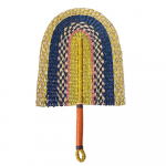 K&auml;sitsi kootud &otilde;lgedest ventilaator seinale Art Decor Dekoratiivne aksessuaar K&auml;sitsi valmistatud ventilaator koos nahast k&auml;epidemega seina jaoks Color 9