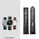 18mm 20mm 22mm ehtsast nahast kellarihm Omega kella Speed ​​Seamaster Deployant pannal Must pruun kellarihma k&auml;ev&otilde;ru Black-No buckle 20mm with logo