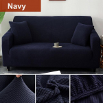 Diivani kate elutoale Paks elastne polaarfliisist kate diivandiivani tugitoolile L kujuga nurgadiivani kate 1 Seater 90-130cm tumesinine