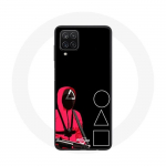 Samsung Galaxy A12 &uuml;mbris Squid M&auml;ng Maskid ruudukujulise kolmnurga ja ringiga