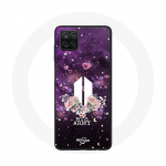 &Uuml;mbris Samsung Galaxy A12 Bangtan Sonyeondan Logo BTS ARMY I Purple You jaoks