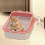 Kassiliivakast, kassipojale lihtne puhastada liivakast, avatud &uuml;lemine kast roosa