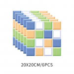 55 stiili Mosaiikv&otilde;re Geomeetria Plaadid Kleebis K&ouml;&ouml;k Garderoob Vannituba Kodusisustus Isekleepuvad kristallist k&otilde;vast filmikunstist seinakleebised 20*20cm*6Pcs