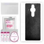 apgo Protective Skin Sticker for the back compatible with Sony Xperia PRO-I, Wrap Film, Foil, Vinyl - Pattern Black Leather