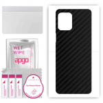 apgo Protective Skin Sticker for the back compatible with Motorola Moto Edge S, Wrap Film, Foil, Vinyl - Pattern Carbon Black