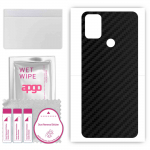 apgo Protective Skin Sticker for the back compatible with Wiko View5 Plus, Wrap Film, Foil, Vinyl - Pattern Carbon Black